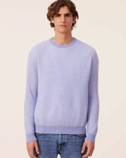 Kujten Jackets & Vests>Cardigan Stitch Cashmere Sweater, 2-Threads Bleu Jeans