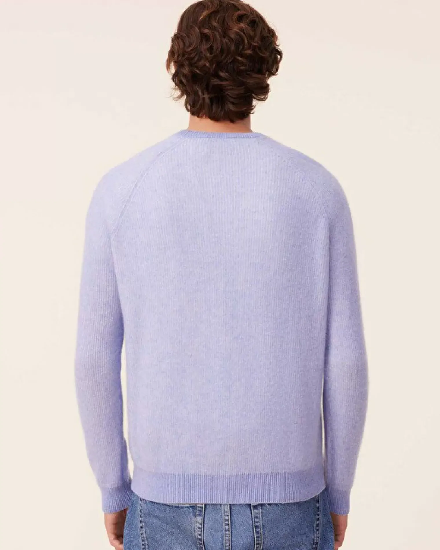 Kujten Jackets & Vests>Cardigan Stitch Cashmere Sweater, 2-Threads Bleu Jeans