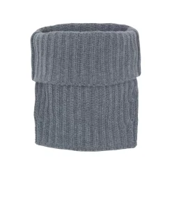 Kujten Scarves & Snoods>Cardigan Stitch Cashmere Snood, 16-Thread Gris Flanelle