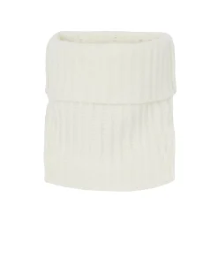 Kujten Scarves & Snoods>Cardigan Stitch Cashmere Snood, 16-Thread Blanc