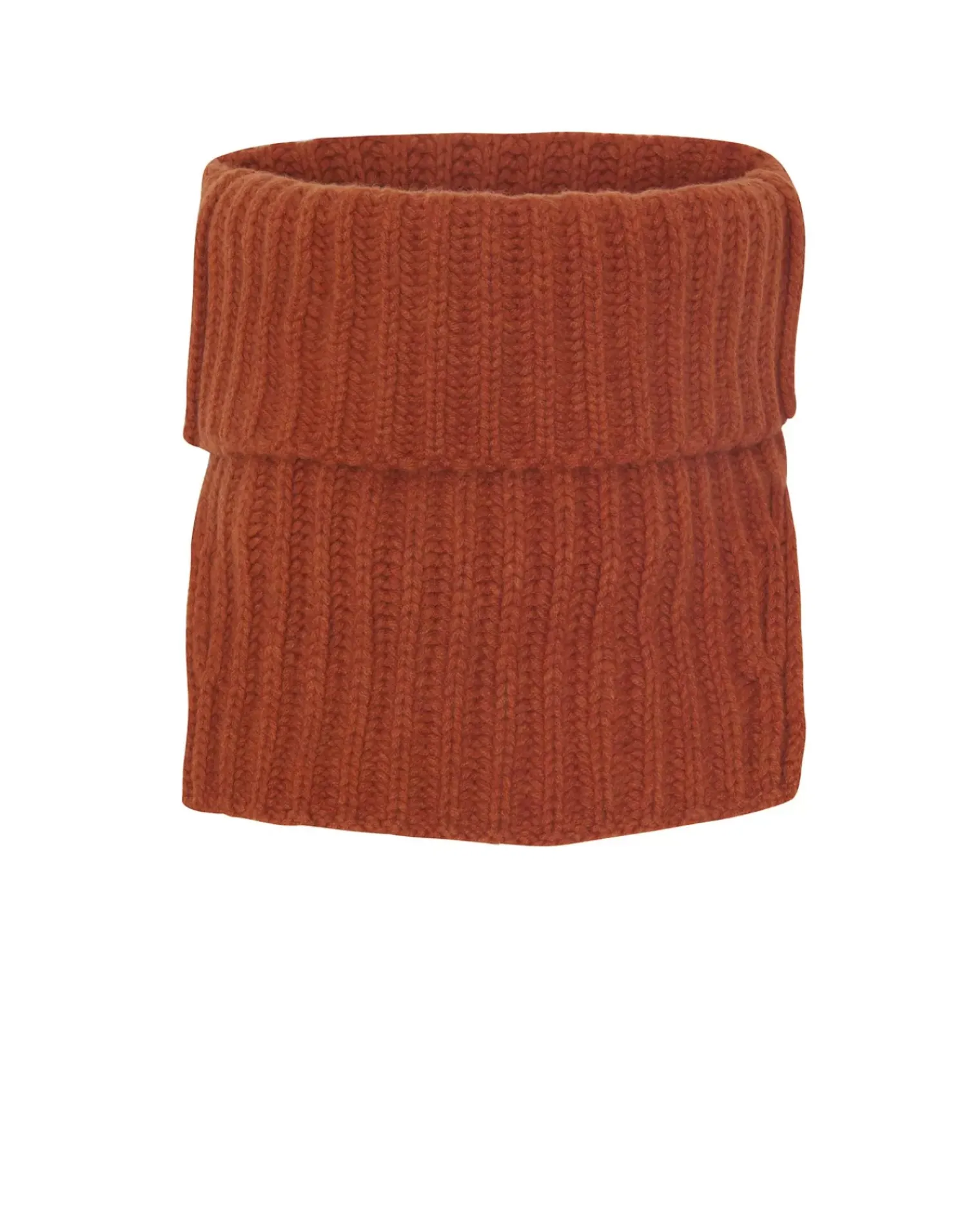 Kujten Scarves & Snoods>Cardigan Stitch Cashmere Snood, 16-Thread Orange Brule