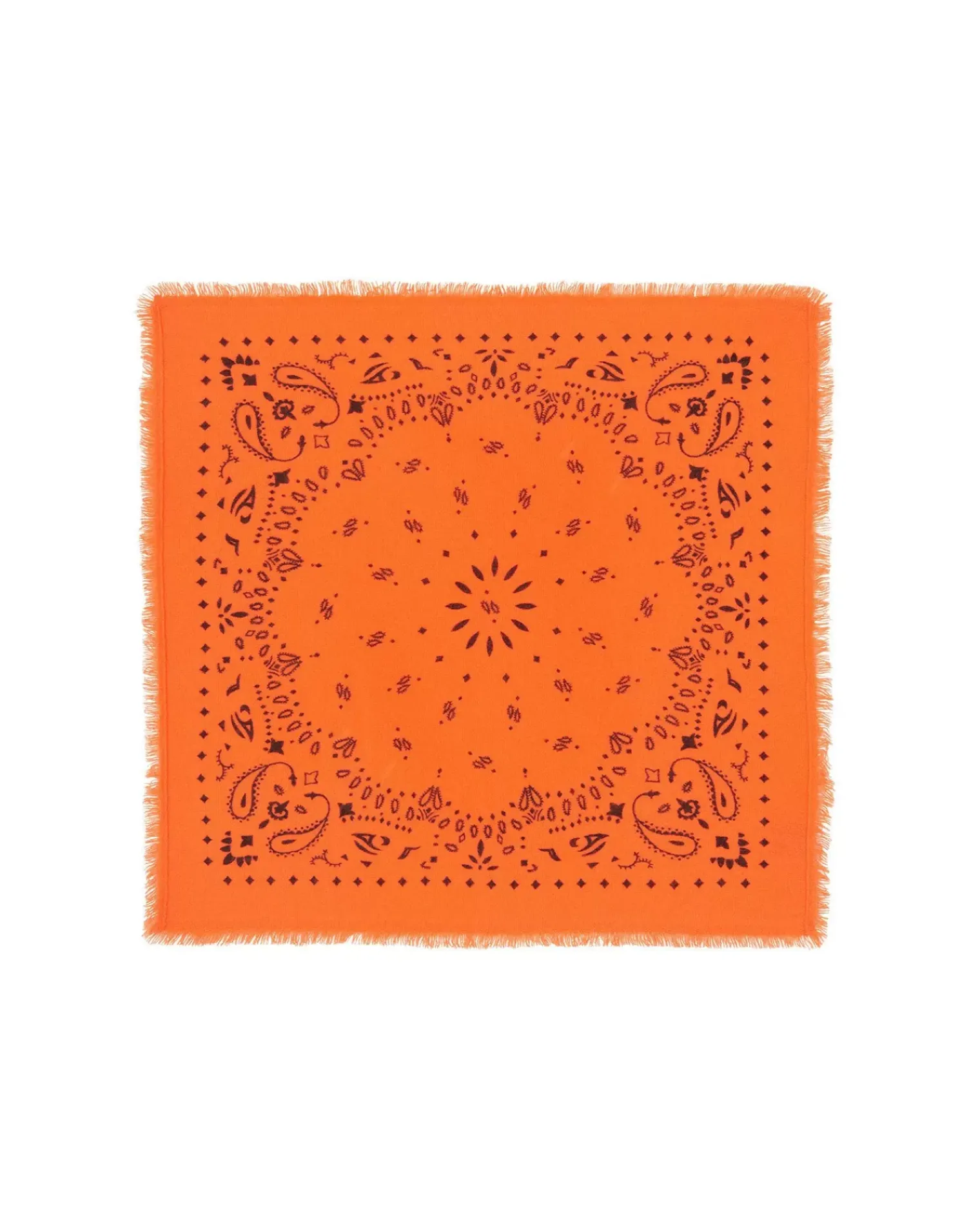 Kujten Scarves & Snoods>Cashmere Bandana Orange Fluo