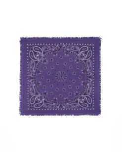 Kujten Scarves & Snoods>Cashmere Bandana, 2-Threads Deep Purple