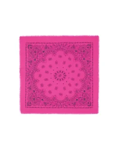 Kujten Scarves & Snoods>Cashmere Bandana, 2-Threads Rose Neon