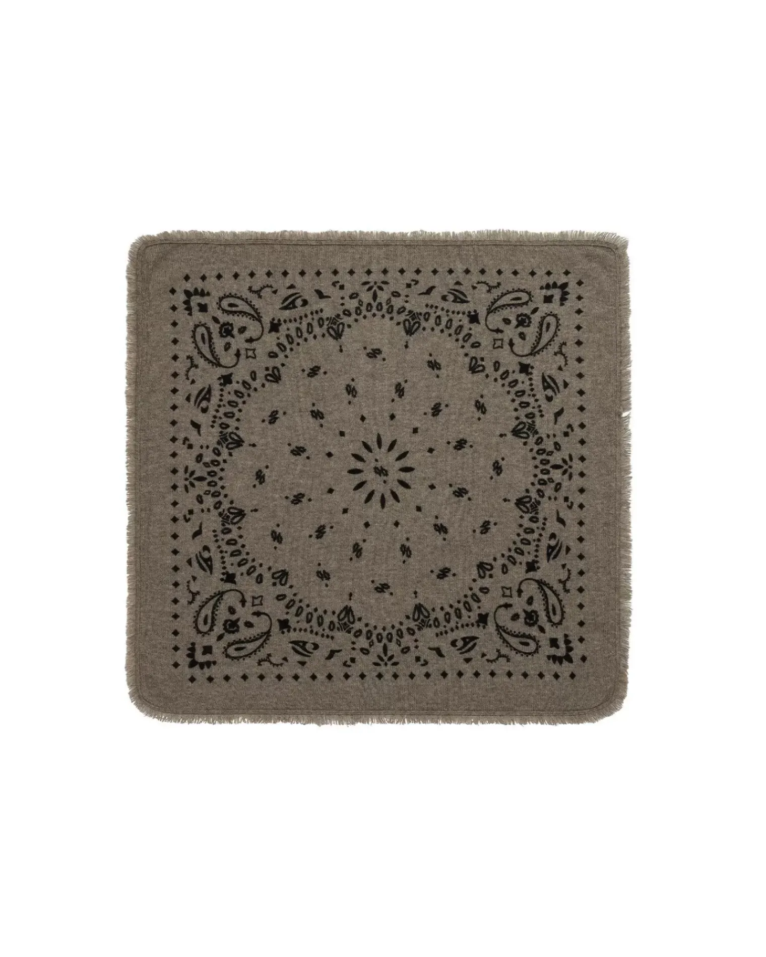 Kujten Scarves & Snoods>Cashmere Bandana, 2-Threads Kaki Chine