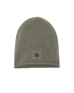 Kujten Hats & Headbands>Cashmere Beanie With Rollers, 4-Threads Kaki Chine