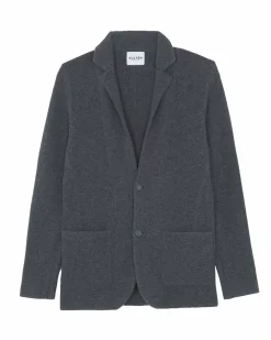 Kujten Jackets & Vests>Cashmere Blazer Jacket Gris Anthracite