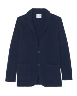 Kujten Jackets & Vests>Cashmere Blazer Jacket Bleu Marine Fonce