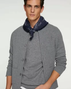 Kujten Jackets & Vests>Cashmere Button Jacket Gris Flanelle
