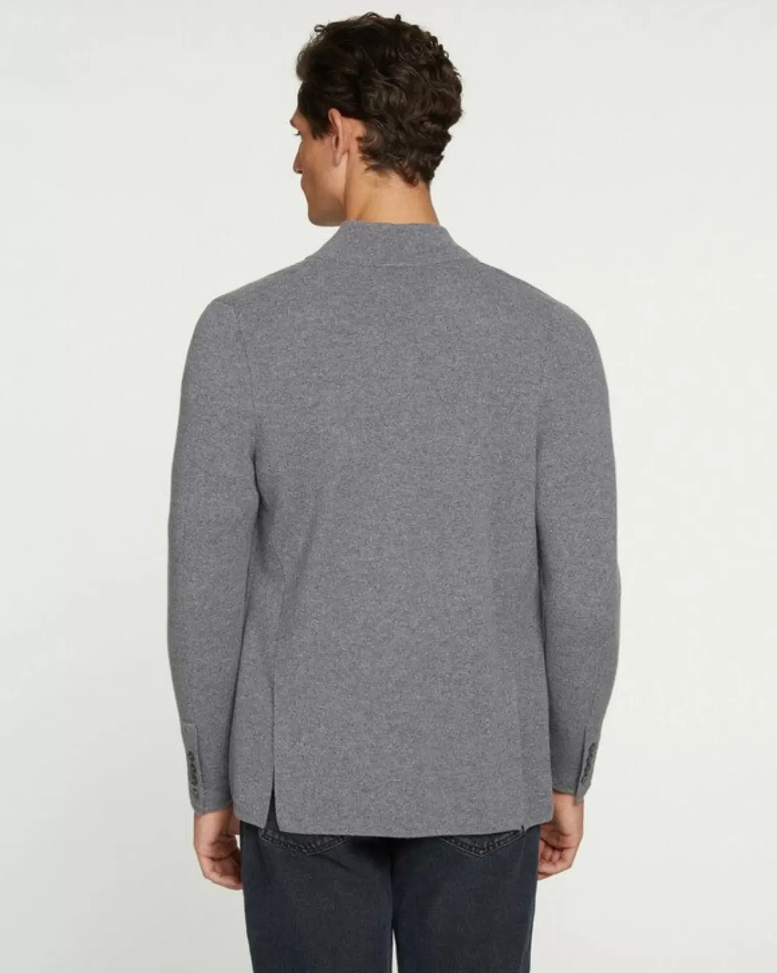Kujten Jackets & Vests>Cashmere Button Jacket Gris Flanelle