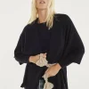 Kujten Capes & Ponchos>Cashmere Cape, 2-Threads Bleu Marine Fonce