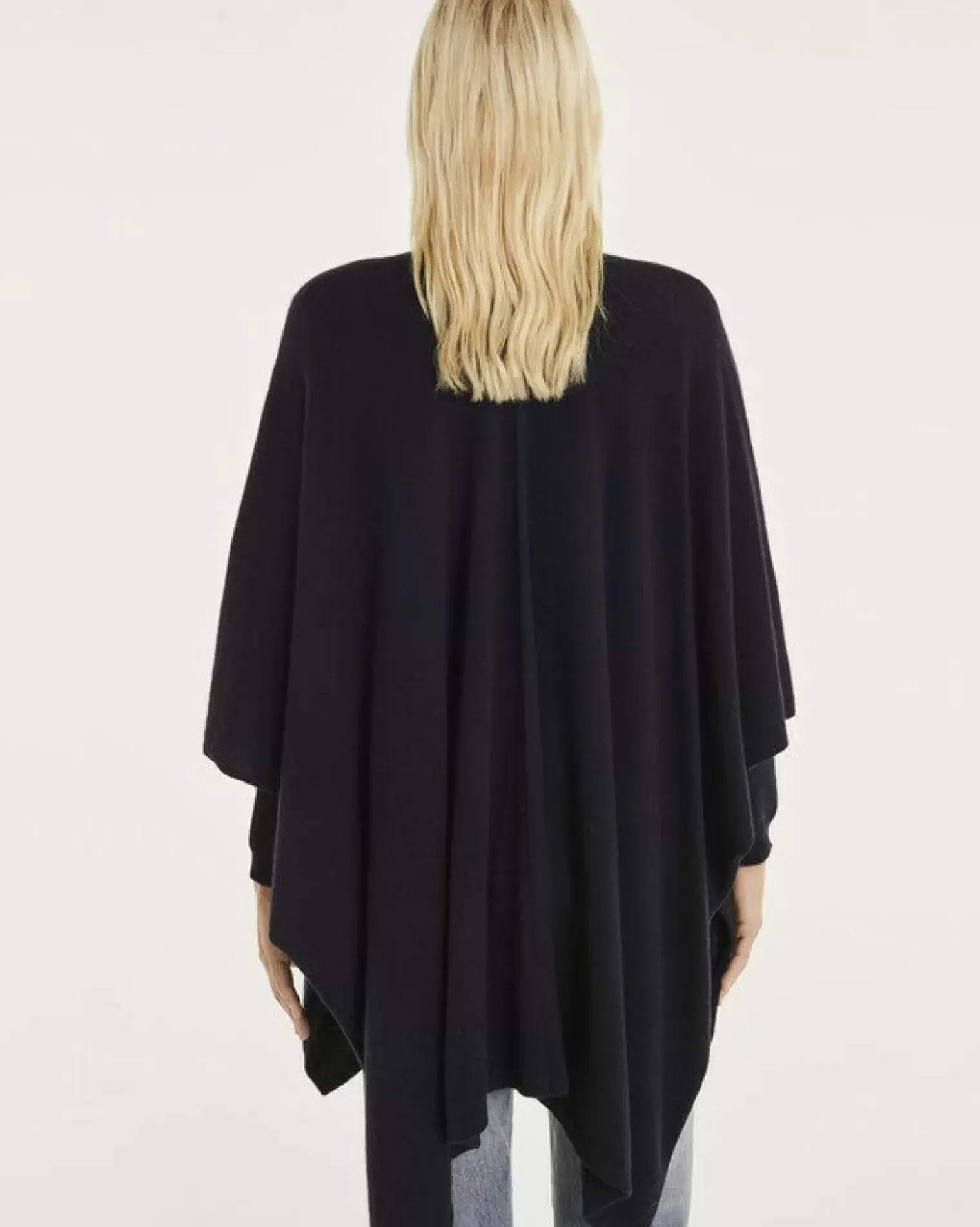 Kujten Capes & Ponchos>Cashmere Cape, 2-Threads Bleu Marine Fonce