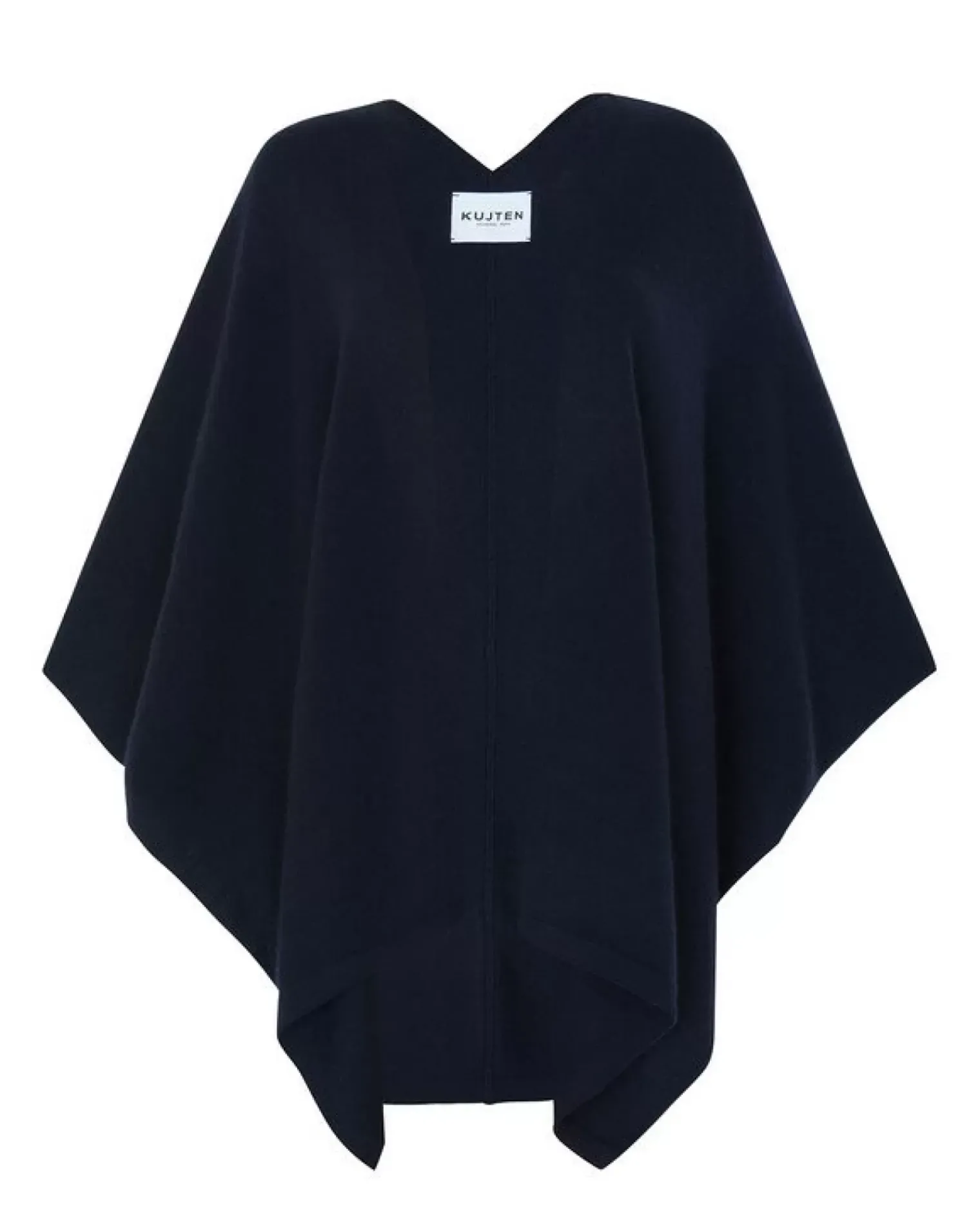 Kujten Capes & Ponchos>Cashmere Cape, 2-Threads Bleu Marine Fonce