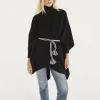 Kujten Capes & Ponchos>Cashmere Cape, 2-Threads Noir