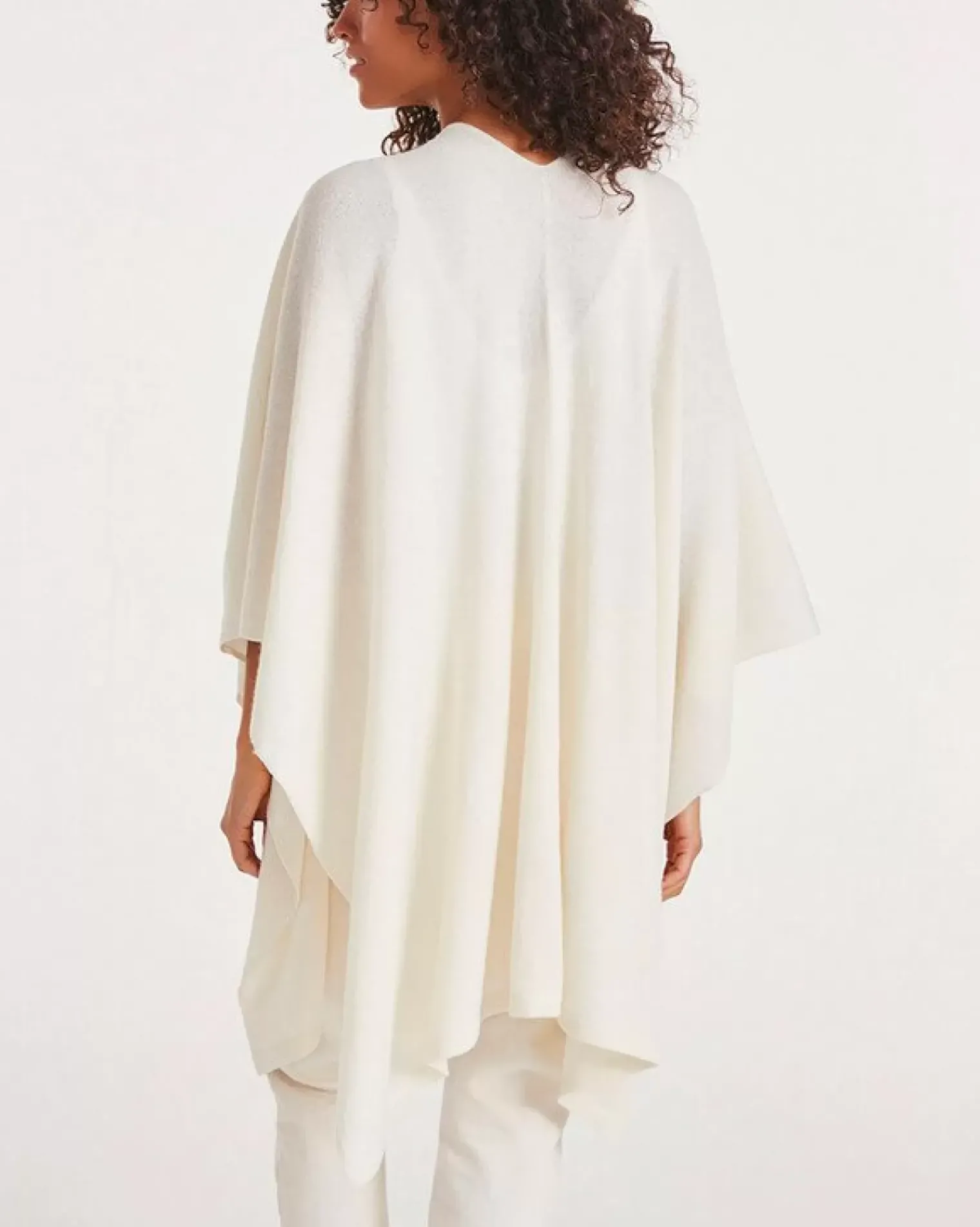 Kujten Capes & Ponchos>Cashmere Cape, 2-Threads Blanc