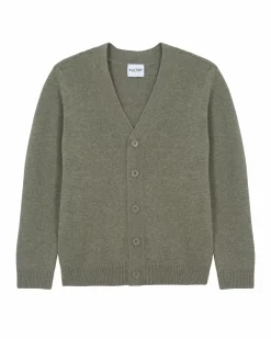 Kujten Jackets & Vests>Cashmere Cardigan Kaki Chine