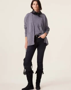 Kujten Jackets & Vests>Cashmere Cardigan, 6-Threads Gris Flanelle