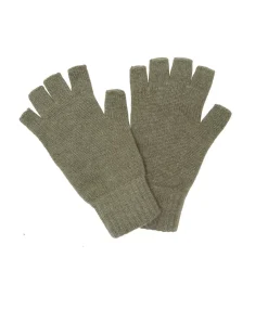 Kujten Gloves & Mittens>Cashmere Finger Mittens, 4-Threads Kaki Chine