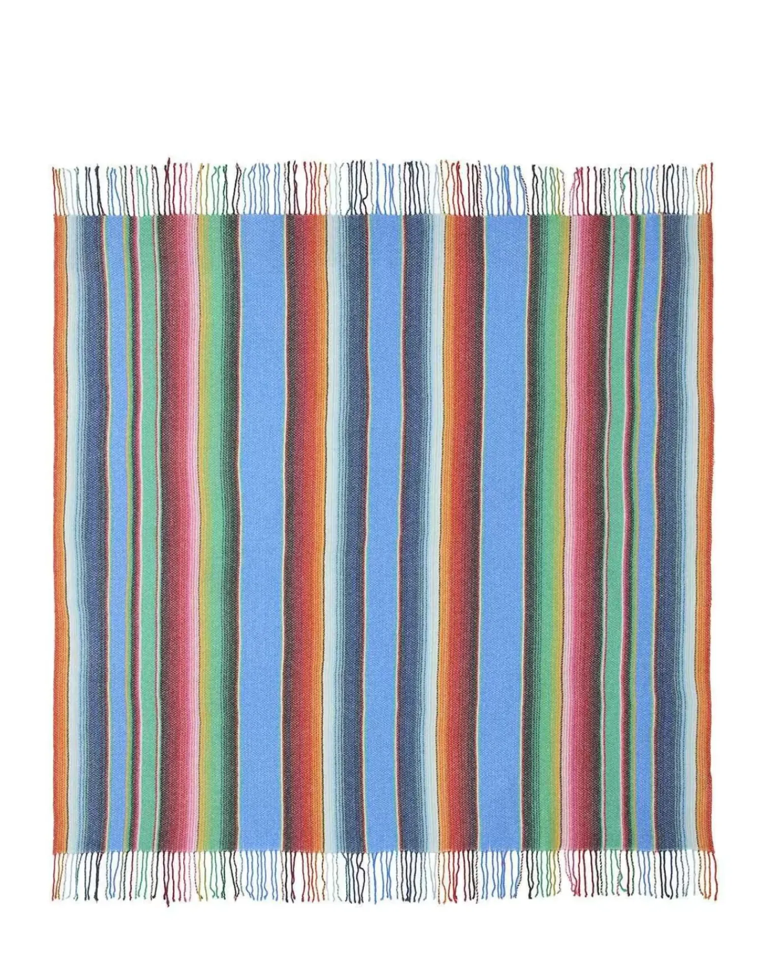 Kujten Bandanas>Cashmere Fringe Shawl Bleu Kabalos
