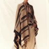 Kujten Capes & Ponchos>Cashmere Fringed Cape, 4-Threads Organique
