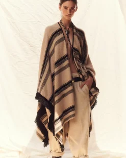 Kujten Capes & Ponchos>Cashmere Fringed Cape, 4-Threads Organique