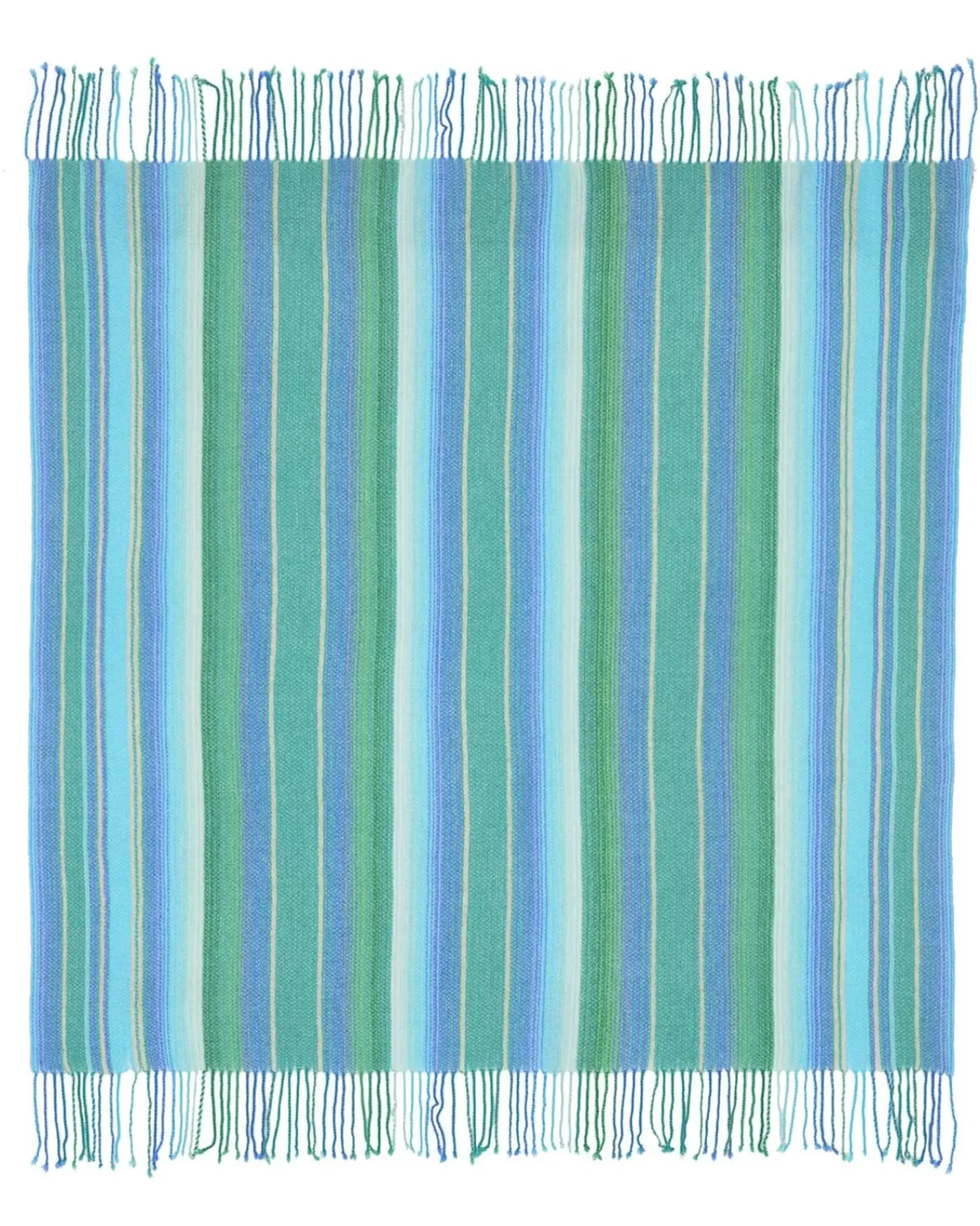 Kujten Scarves & Snoods>Cashmere Fringed Shawl Vert Jade
