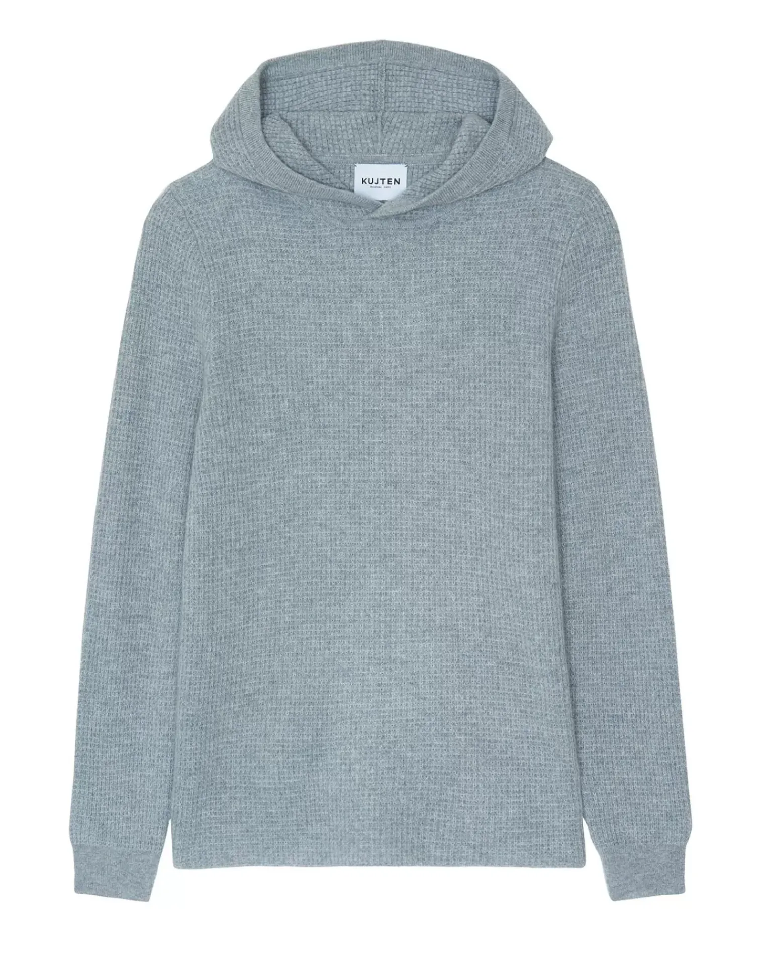 Kujten Hoodies>Cashmere Hoodie Gris Chine
