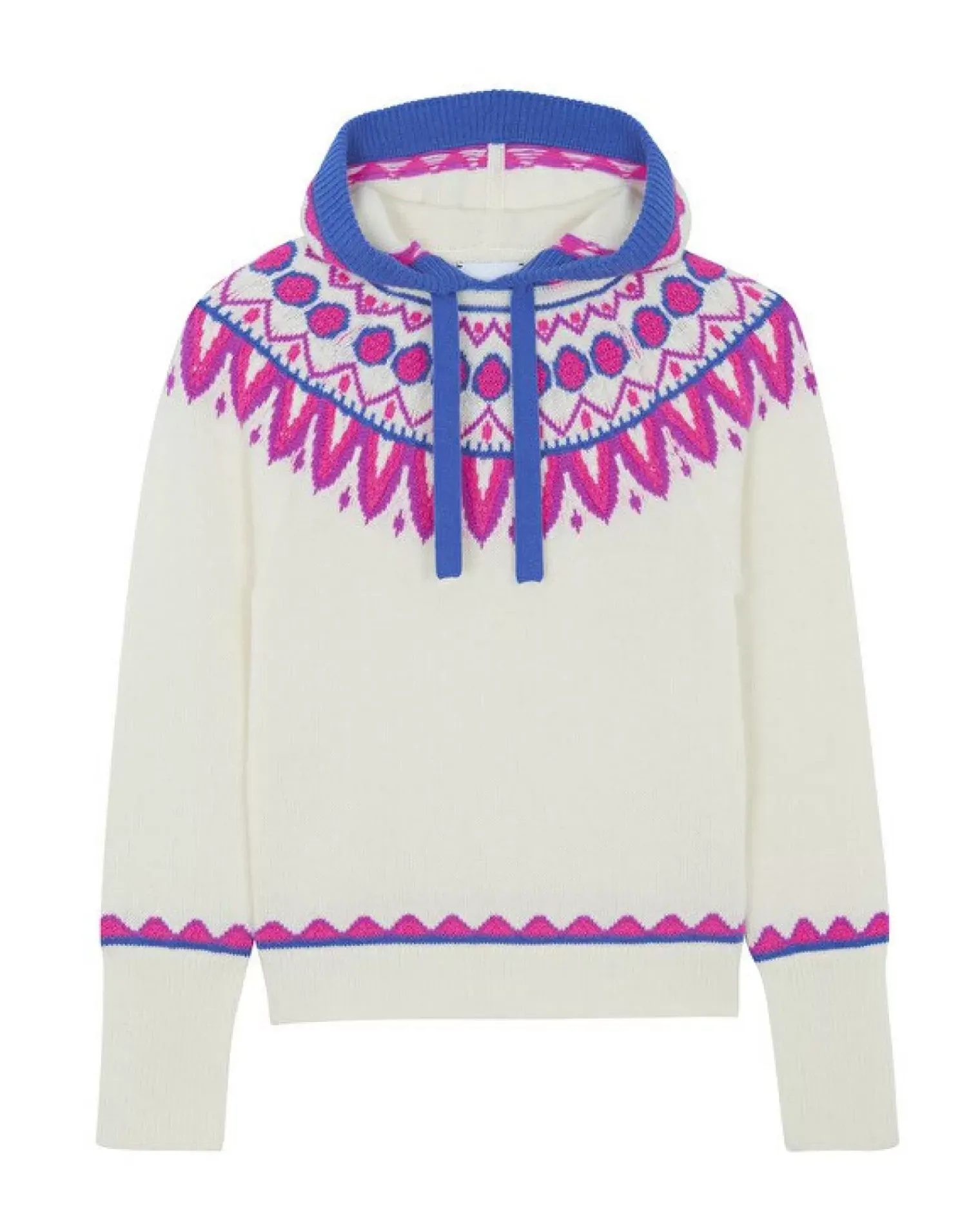 Kujten Hoodies>Cashmere Hoodie Mittens Sleeves, 6-Threads Rose Neon