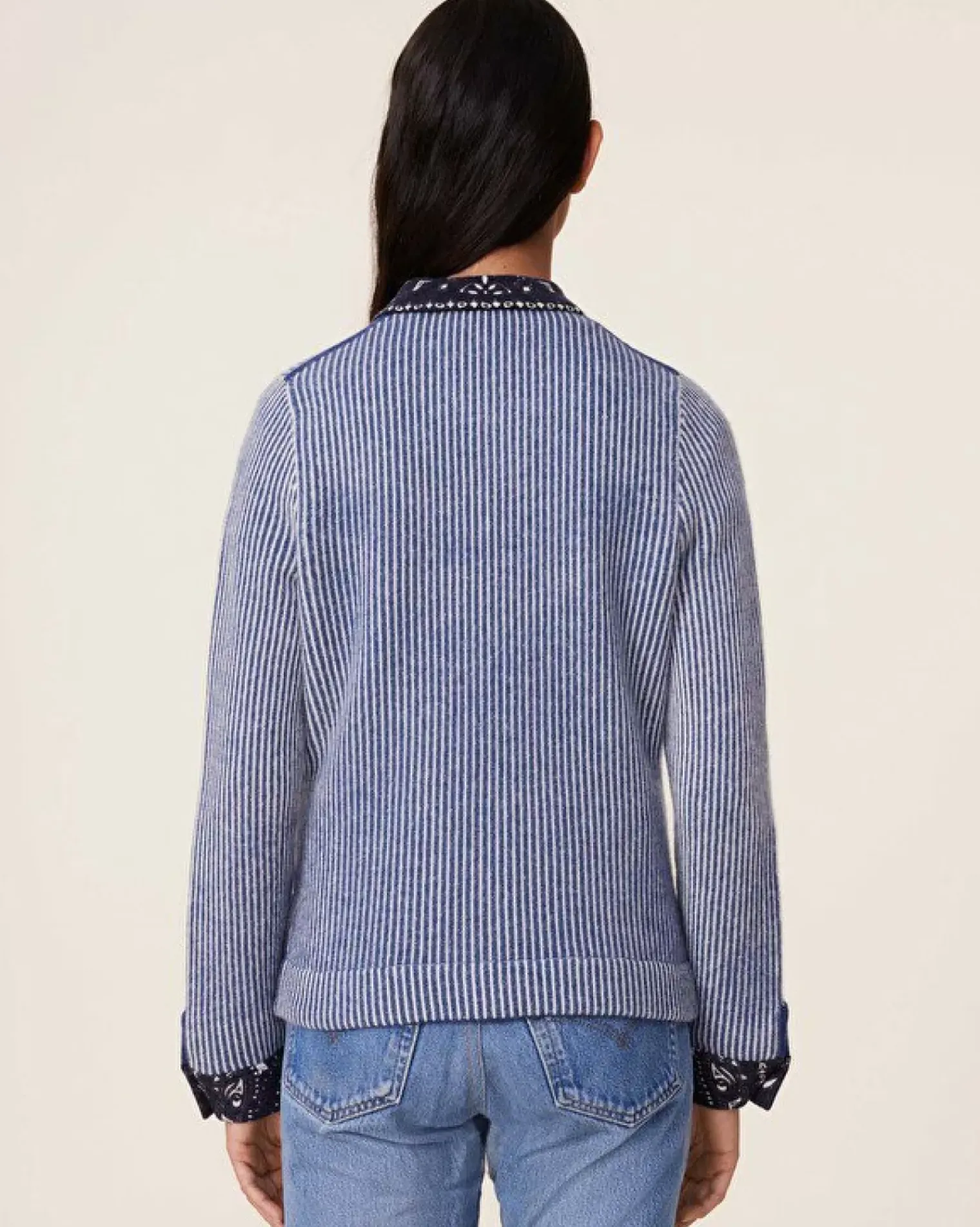 Kujten Jackets & Vests>Cashmere Jacket, 4-Threads Jeans Fonce