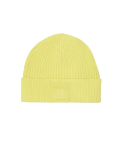 Kujten Hats & Headbands>Cashmere Logo Hat Jaune Fluo