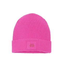 Kujten Hats & Headbands>Cashmere Logo Hat, 6-Threads Rose Neon