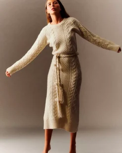 Kujten Dresses & Skirts>Cashmere Long Dress Blanc Vintage