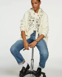 Kujten Jackets & Vests>Cashmere Long Fringed Vest Blanc Vintage