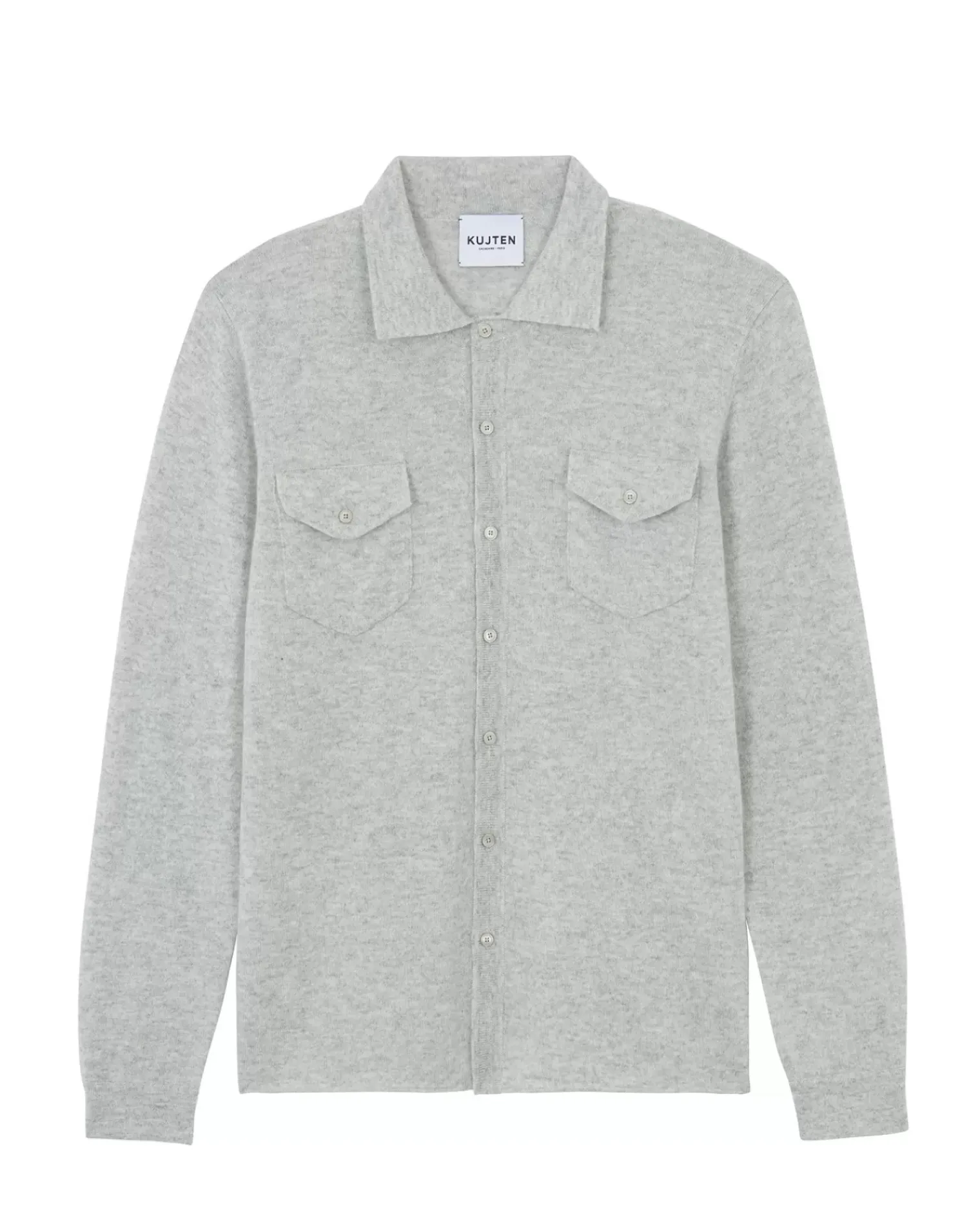 Kujten Jackets & Vests>Cashmere Long Sleeves Cardigan Gris Bouleau