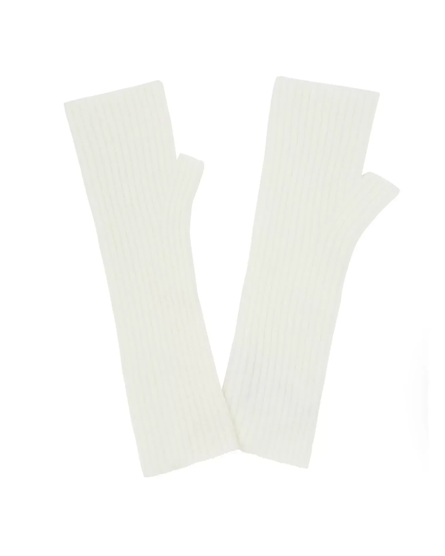 Kujten Gloves & Mittens>Cashmere Mittens, 2-Threads Blanc