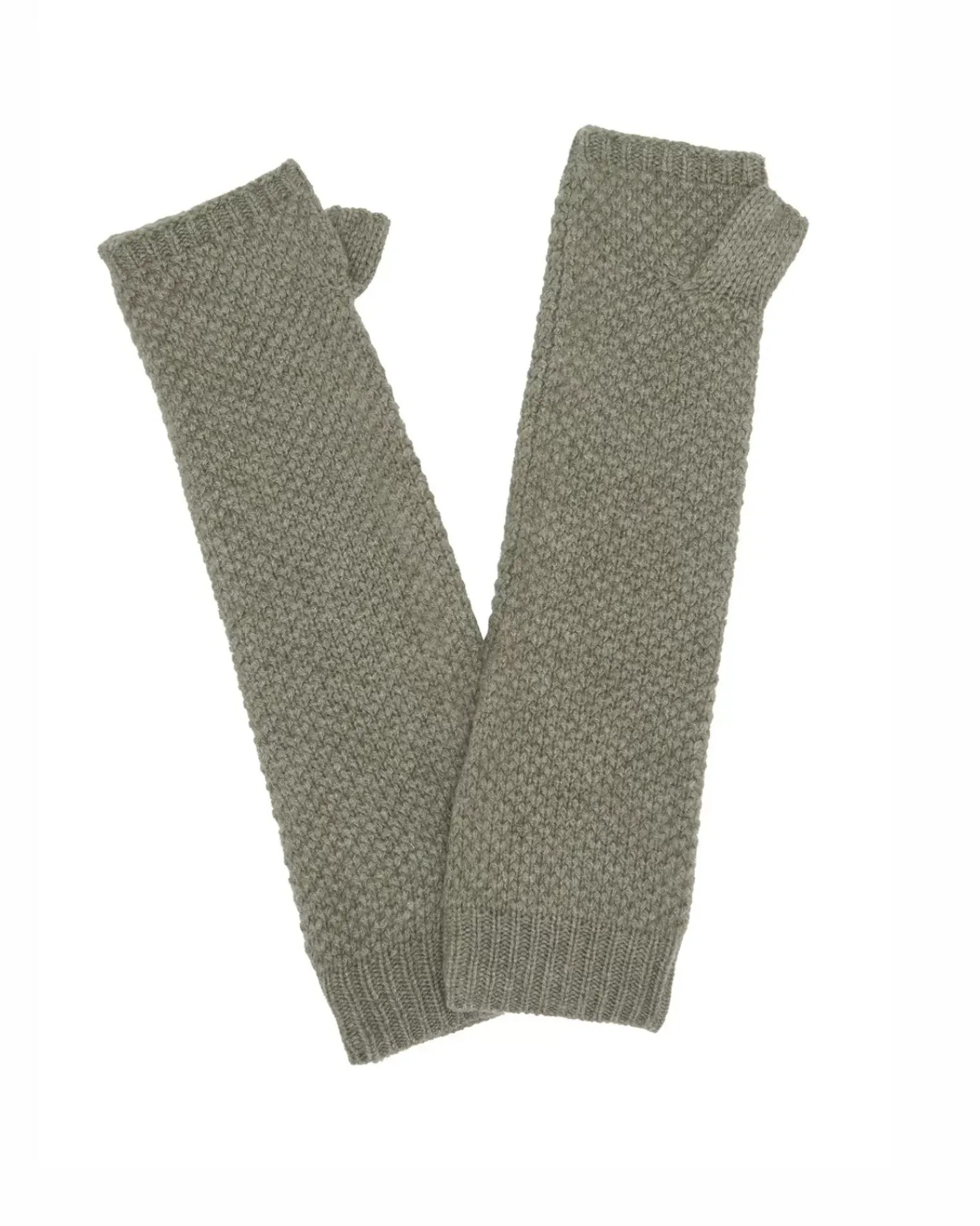 Kujten Gloves & Mittens>Cashmere Mittens, 6-Threads Kaki Chine