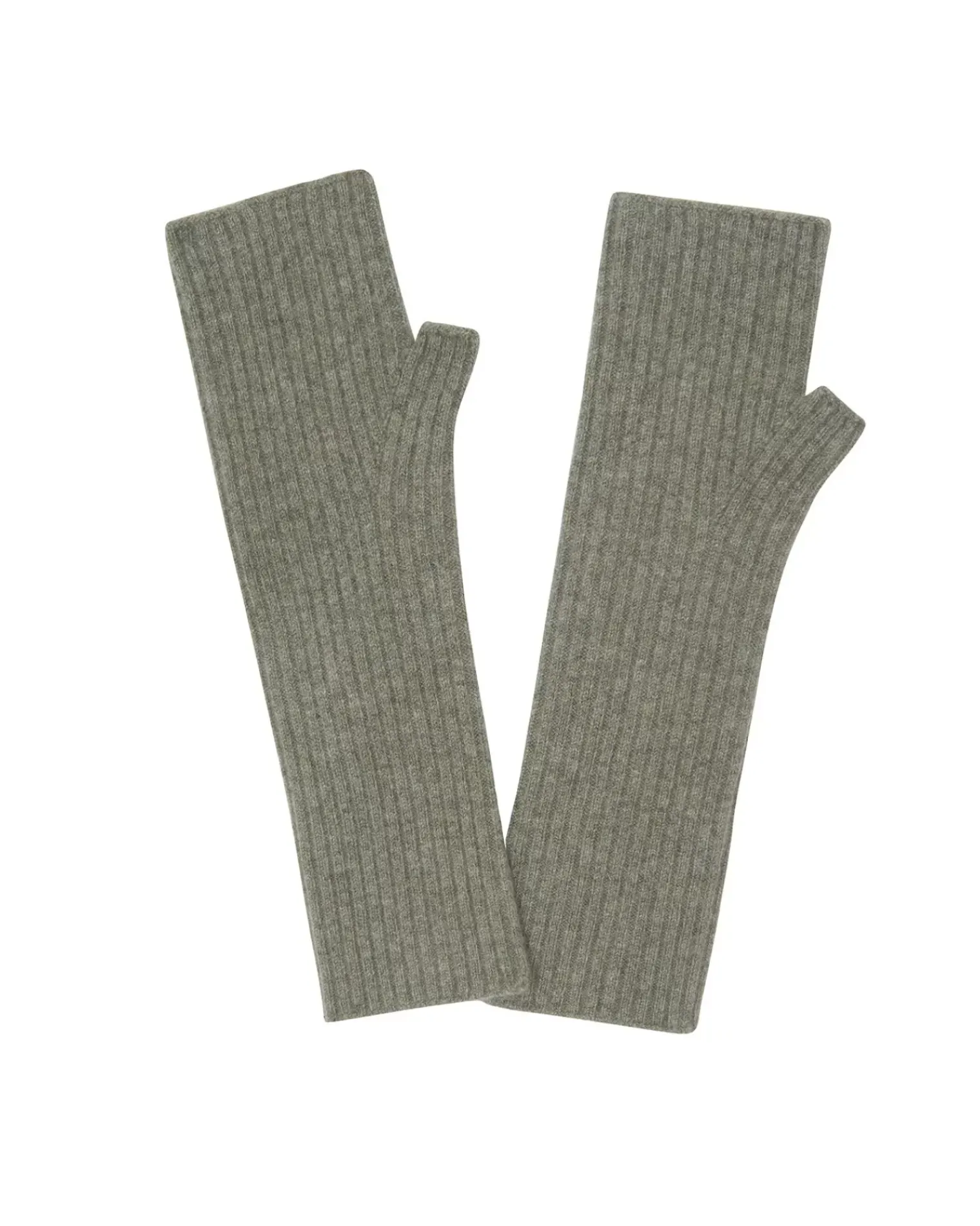 Kujten Gloves & Mittens>Cashmere Mittens, 2-Threads Kaki Chine