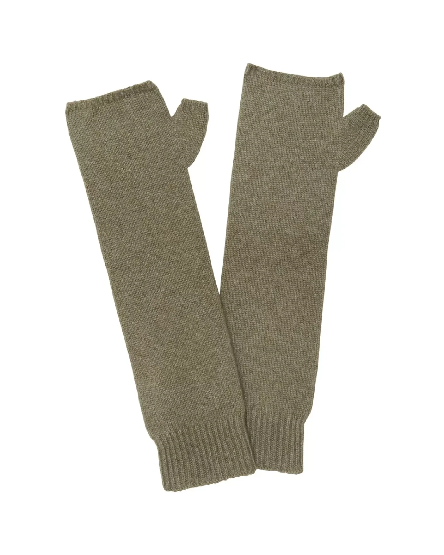 Kujten Gloves & Mittens>Cashmere Mittens, 4-Threads Kaki Chine