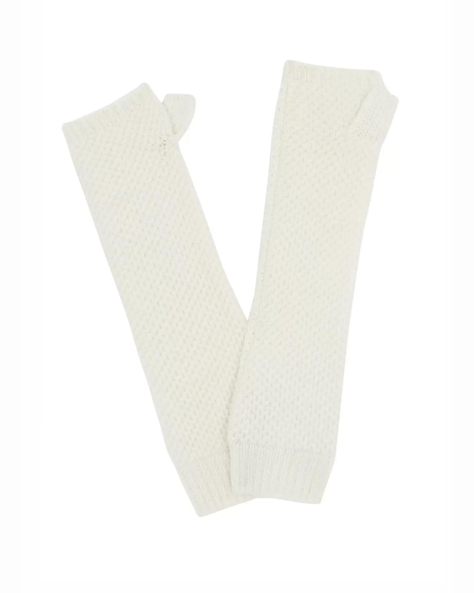 Kujten Gloves & Mittens>Cashmere Mittens, 6-Threads Blanc