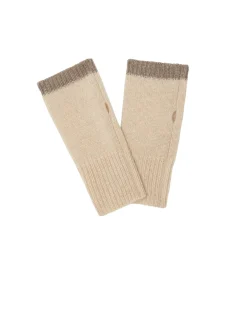 Kujten Gloves & Mittens>Cashmere Mittens With Contrasting Edge Organique