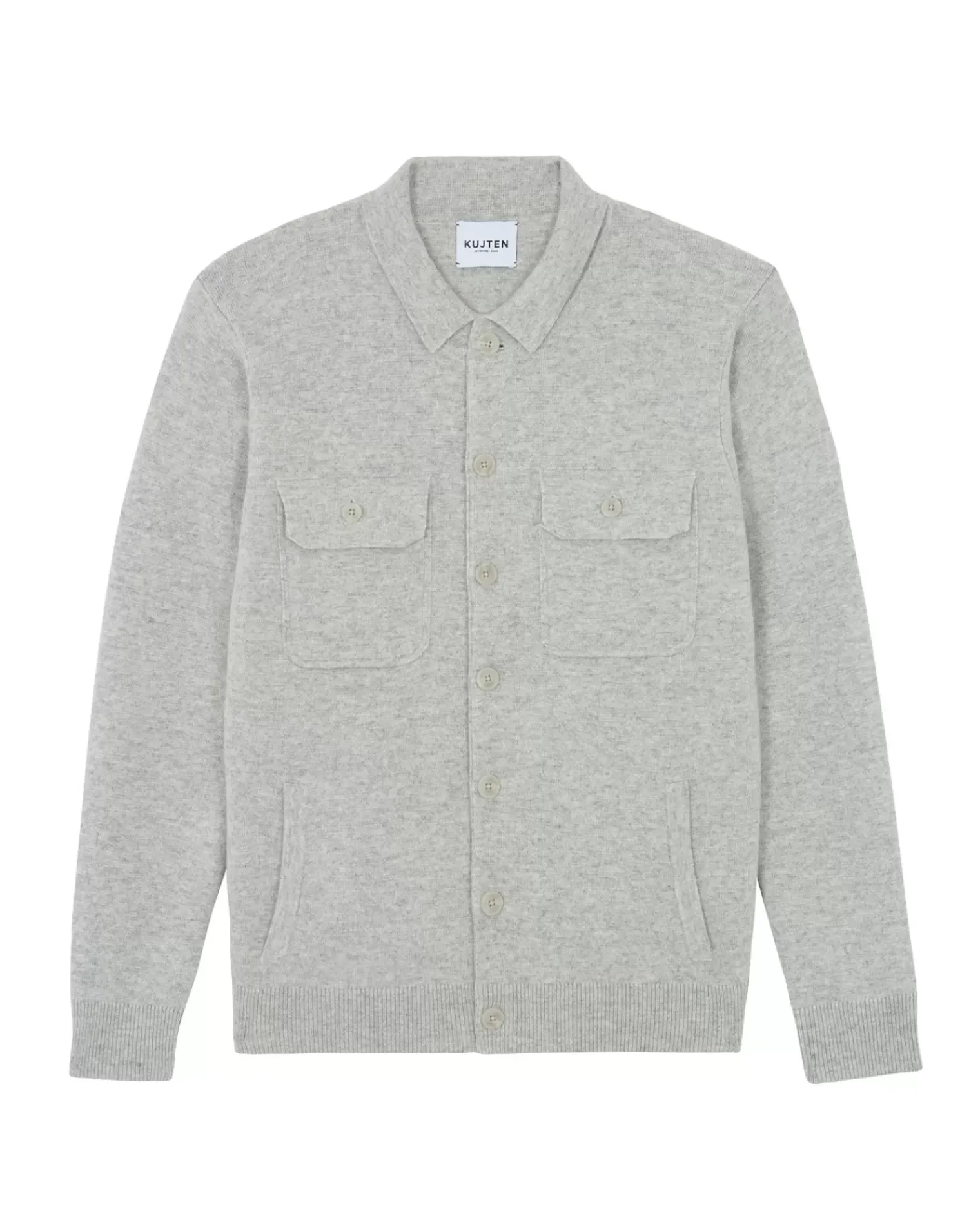 Kujten Jackets & Vests>Cashmere Overshirt Gris Bouleau