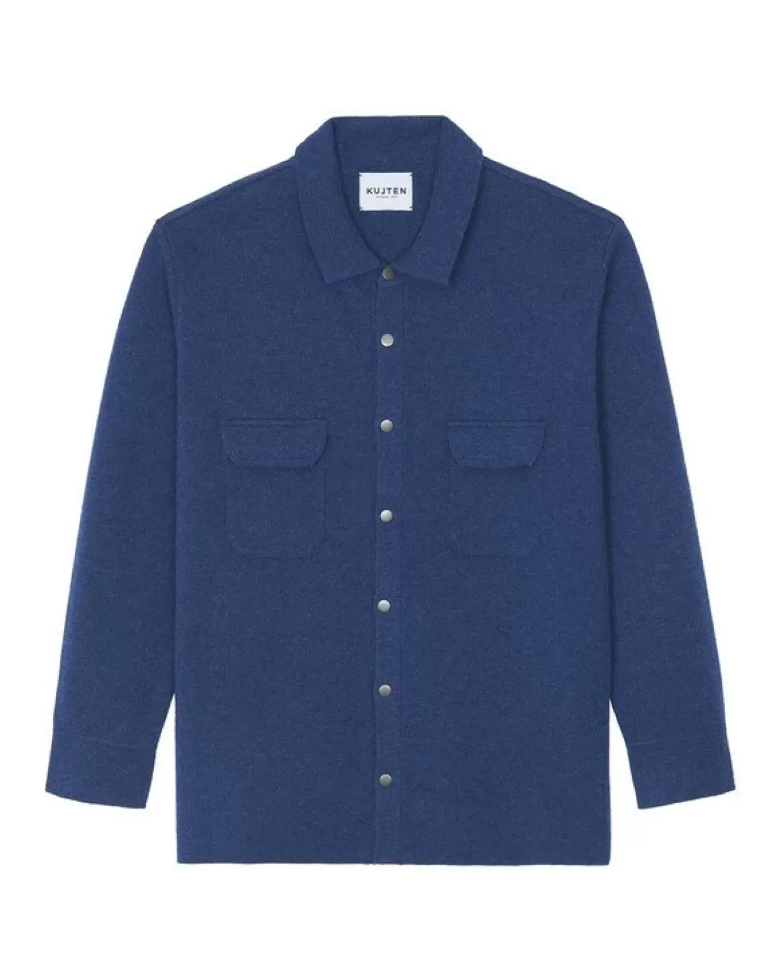 Kujten Jackets & Vests>Cashmere Overshirt Bleu Jeans Fonce