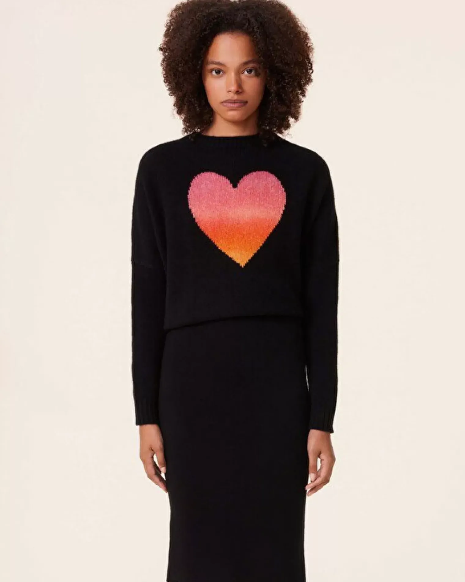Kujten Dresses & Skirts>Cashmere Pencil Skirt, 2-Threads Noir
