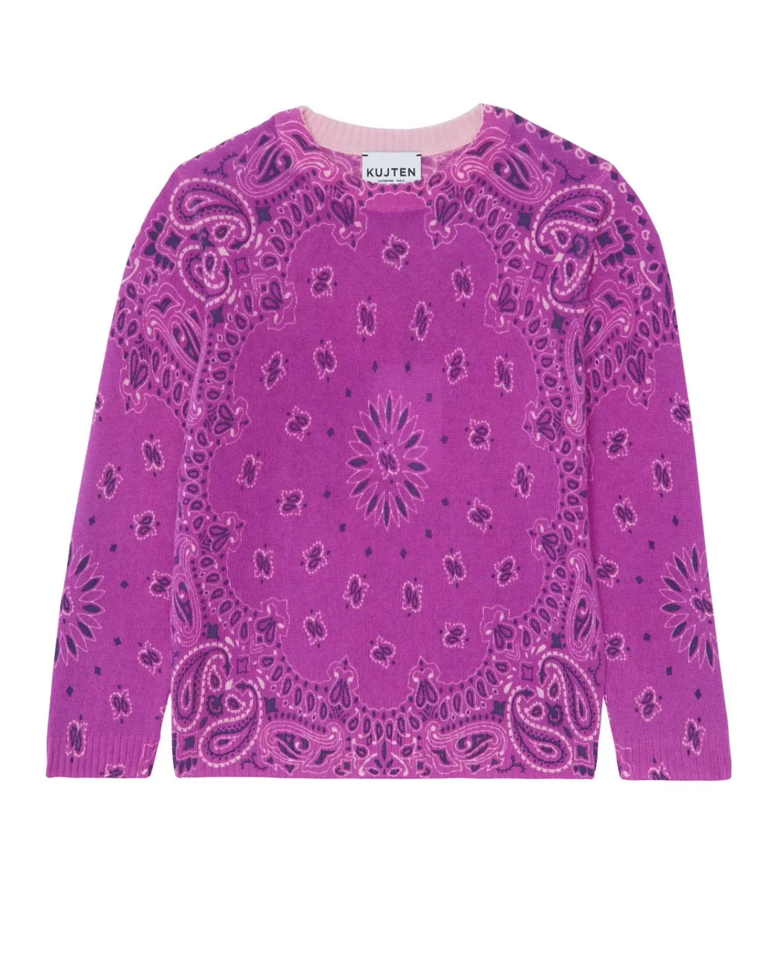 Kujten Sweaters>Cashmere Round Neck Long Sleeves Sweater Violet India