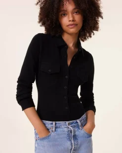 Kujten Body>Cashmere Shirt Body, 2-Threads Noir