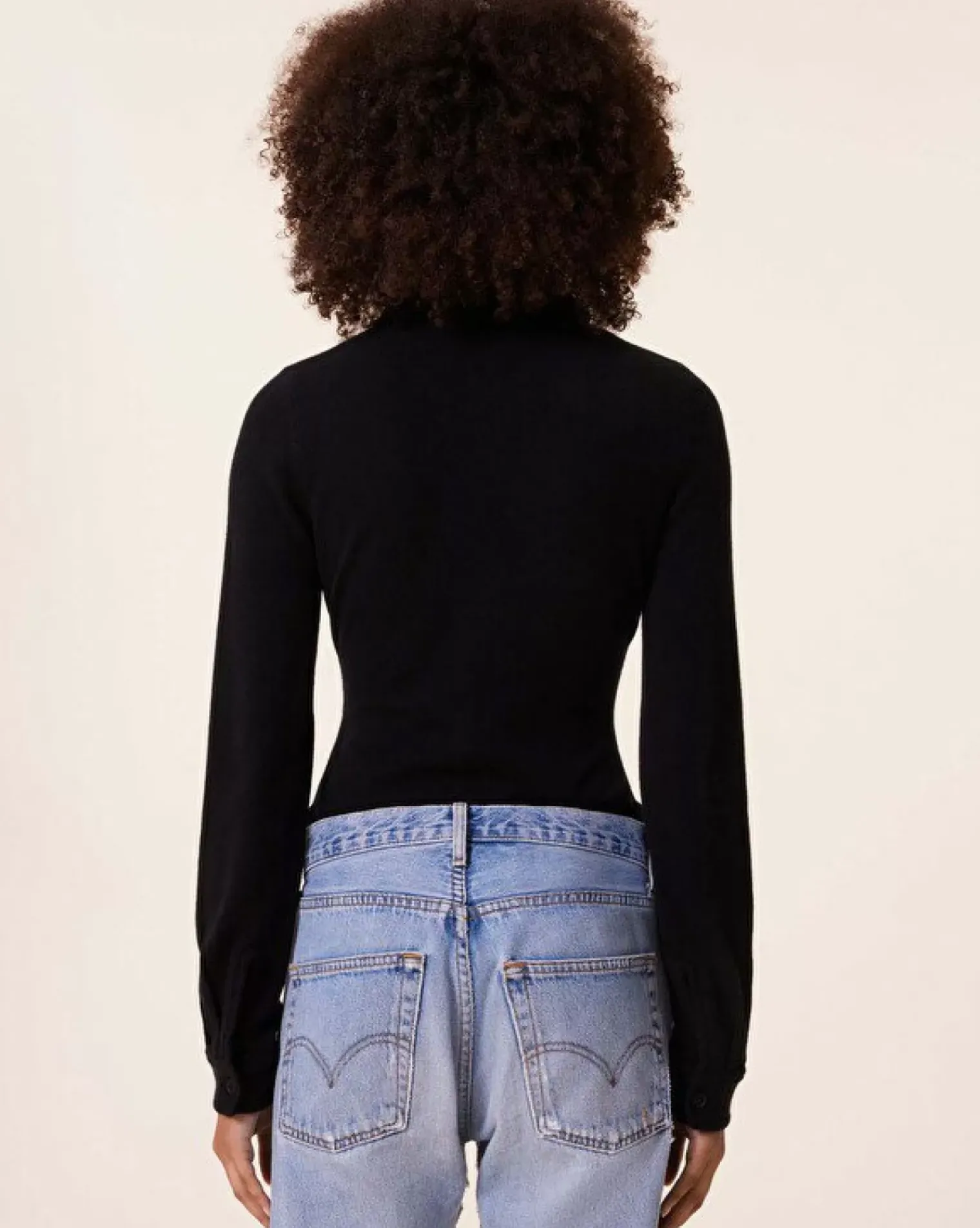 Kujten Body>Cashmere Shirt Body, 2-Threads Noir