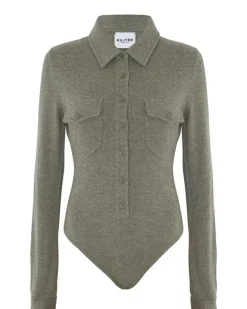 Kujten Body>Cashmere Shirt Body, 2-Threads Kaki Chine