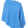 Kujten Capes & Ponchos>Cashmere Short Poncho Bleu