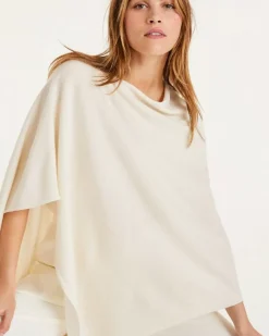 Kujten Capes & Ponchos>Cashmere Short Poncho Blanc