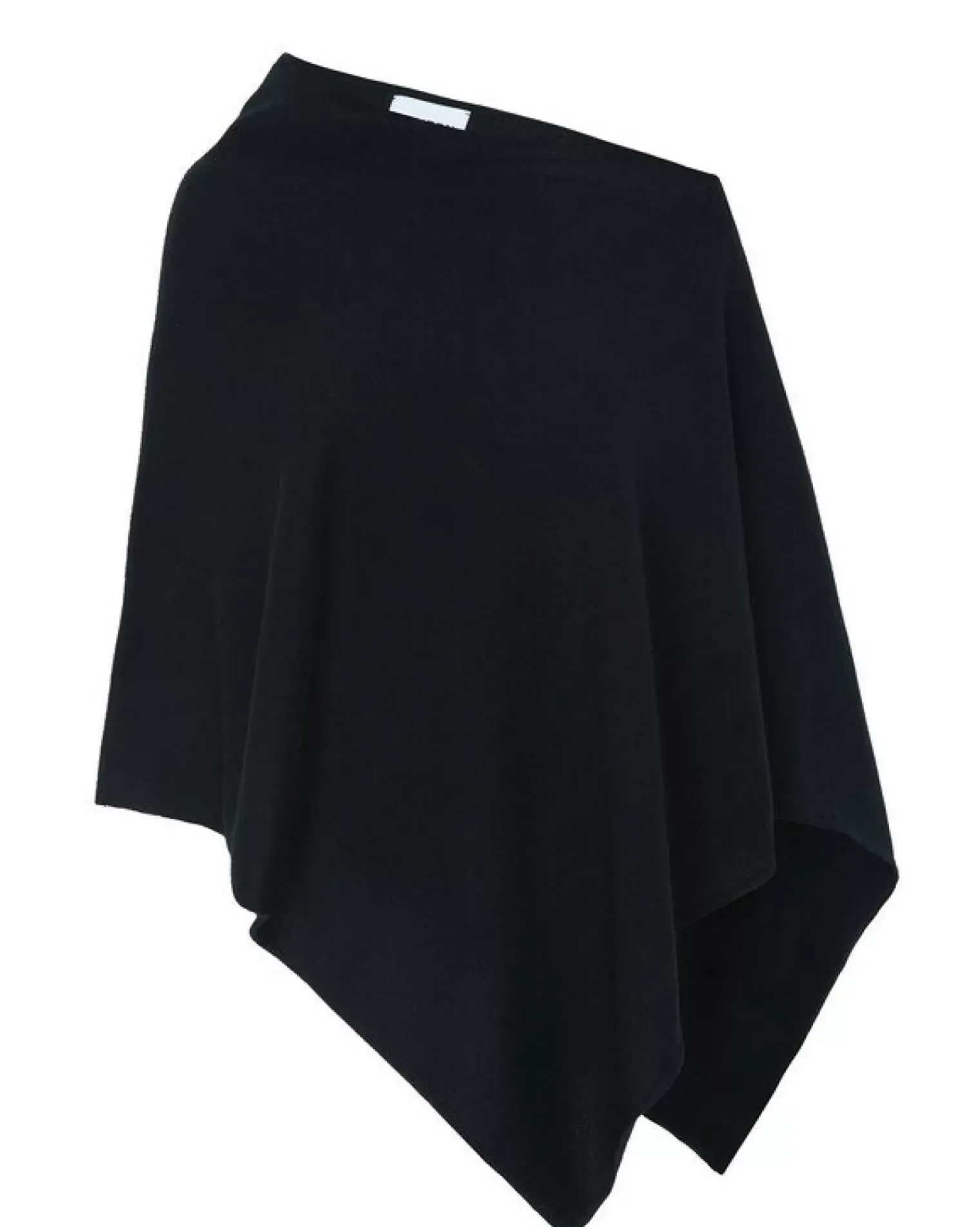 Kujten Capes & Ponchos>Cashmere Short Poncho, 2-Threads Noir